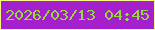 文字の大きさ：3、枠の色：f6f983、背景の色：a420cc、文字の色：98d83a 無料ブログパーツのブログ時計