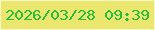 文字の大きさ：1、枠の色：f6fac9、背景の色：eae66e、文字の色：26bc3c 無料ブログパーツのブログ時計