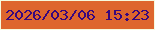 文字の大きさ：1、枠の色：f6fadf、背景の色：de662e、文字の色：37077e 無料ブログパーツのブログ時計