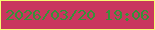 文字の大きさ：3、枠の色：f6fb74、背景の色：c9365e、文字の色：369139 無料ブログパーツのブログ時計