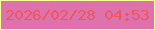 文字の大きさ：1、枠の色：f6fd9a、背景の色：de72ac、文字の色：ee565d 無料ブログパーツのブログ時計