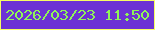 文字の大きさ：5、枠の色：f6fe64、背景の色：6c32d5、文字の色：8ff557 無料ブログパーツのブログ時計