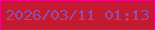文字の大きさ：5、枠の色：f70085、背景の色：c31a2f、文字の色：994ca7 無料ブログパーツのブログ時計