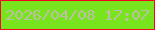 文字の大きさ：5、枠の色：f7021f、背景の色：78e41d、文字の色：bfbea6 無料ブログパーツのブログ時計