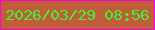 文字の大きさ：1、枠の色：f702df、背景の色：c15d38、文字の色：45f137 無料ブログパーツのブログ時計