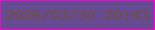 文字の大きさ：2、枠の色：f703cf、背景の色：664b92、文字の色：6f513d 無料ブログパーツのブログ時計