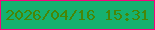文字の大きさ：5、枠の色：f7047d、背景の色：16b16f、文字の色：478606 無料ブログパーツのブログ時計