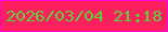 文字の大きさ：4、枠の色：f705d4、背景の色：fe1f5f、文字の色：5cd037 無料ブログパーツのブログ時計