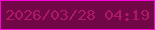 文字の大きさ：3、枠の色：f705d9、背景の色：720748、文字の色：ae1a64 無料ブログパーツのブログ時計