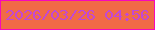 文字の大きさ：4、枠の色：f708bb、背景の色：f16a47、文字の色：c148d5 無料ブログパーツのブログ時計
