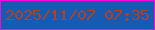 文字の大きさ：1、枠の色：f708e1、背景の色：165ab2、文字の色：af4225 無料ブログパーツのブログ時計