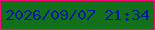 文字の大きさ：2、枠の色：f70b74、背景の色：117019、文字の色：001c9c 無料ブログパーツのブログ時計