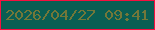 文字の大きさ：4、枠の色：f70f3f、背景の色：0a5e53、文字の色：737739 無料ブログパーツのブログ時計