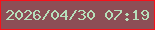 文字の大きさ：3、枠の色：f7111a、背景の色：8d4e56、文字の色：b6dfbb 無料ブログパーツのブログ時計