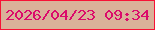 文字の大きさ：4、枠の色：f71236、背景の色：dab199、文字の色：db0b6b 無料ブログパーツのブログ時計