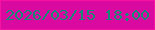 文字の大きさ：2、枠の色：f712a1、背景の色：da0aa1、文字の色：188976 無料ブログパーツのブログ時計