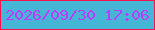 文字の大きさ：5、枠の色：f7134f、背景の色：45b6d6、文字の色：bd3bfa 無料ブログパーツのブログ時計