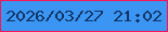 文字の大きさ：5、枠の色：f71554、背景の色：3a96f2、文字の色：123468 無料ブログパーツのブログ時計
