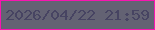 文字の大きさ：3、枠の色：f715b0、背景の色：636273、文字の色：474462 無料ブログパーツのブログ時計