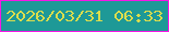 文字の大きさ：5、枠の色：f716e6、背景の色：1e9997、文字の色：dbdd4d 無料ブログパーツのブログ時計