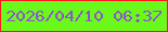 文字の大きさ：3、枠の色：f7171c、背景の色：6bf91b、文字の色：8e53cf 無料ブログパーツのブログ時計
