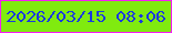 文字の大きさ：5、枠の色：f71bf4、背景の色：80eb0f、文字の色：1a3adf 無料ブログパーツのブログ時計
