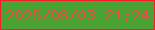 文字の大きさ：1、枠の色：f71c2a、背景の色：49a232、文字の色：de5040 無料ブログパーツのブログ時計