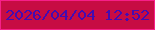 文字の大きさ：1、枠の色：f71f88、背景の色：c70c43、文字の色：440cb1 無料ブログパーツのブログ時計