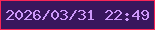 文字の大きさ：2、枠の色：f72556、背景の色：38165d、文字の色：cd98fa 無料ブログパーツのブログ時計