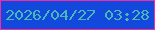 文字の大きさ：3、枠の色：f72aa1、背景の色：1248dc、文字の色：4ab9b6 無料ブログパーツのブログ時計