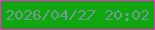 文字の大きさ：4、枠の色：f72ad5、背景の色：10a610、文字の色：6f9d94 無料ブログパーツのブログ時計