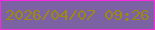 文字の大きさ：4、枠の色：f72adc、背景の色：7b62a2、文字の色：9d8812 無料ブログパーツのブログ時計