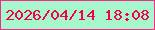 文字の大きさ：2、枠の色：f72b87、背景の色：a7f7cd、文字の色：f3004f 無料ブログパーツのブログ時計