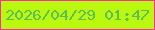 文字の大きさ：2、枠の色：f72ea7、背景の色：baf80f、文字の色：5dbe59 無料ブログパーツのブログ時計