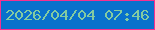 文字の大きさ：2、枠の色：f73090、背景の色：0971cc、文字の色：83cba1 無料ブログパーツのブログ時計