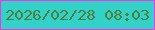 文字の大きさ：4、枠の色：f732e7、背景の色：32d2c9、文字の色：4e7d3e 無料ブログパーツのブログ時計