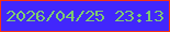 文字の大きさ：2、枠の色：f73310、背景の色：4227fc、文字の色：7fcb70 無料ブログパーツのブログ時計