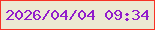 文字の大きさ：2、枠の色：f73326、背景の色：ece9d3、文字の色：921ccb 無料ブログパーツのブログ時計