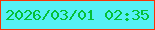 文字の大きさ：5、枠の色：f73405、背景の色：56f0f4、文字の色：04c038 無料ブログパーツのブログ時計