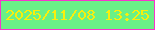 文字の大きさ：4、枠の色：f734cc、背景の色：6af087、文字の色：f9ef0c 無料ブログパーツのブログ時計