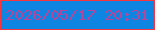 文字の大きさ：4、枠の色：f73640、背景の色：0d85e1、文字の色：b6469c 無料ブログパーツのブログ時計