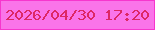 文字の大きさ：4、枠の色：f736cd、背景の色：fa74e9、文字の色：dd2765 無料ブログパーツのブログ時計