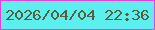 文字の大きさ：3、枠の色：f736ee、背景の色：5af0ed、文字の色：5e5c3d 無料ブログパーツのブログ時計