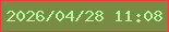 文字の大きさ：2、枠の色：f7373a、背景の色：788c46、文字の色：b5f999 無料ブログパーツのブログ時計