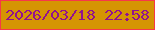 文字の大きさ：1、枠の色：f73849、背景の色：d59503、文字の色：91128f 無料ブログパーツのブログ時計