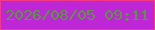 文字の大きさ：4、枠の色：f73884、背景の色：be27d6、文字の色：569b39 無料ブログパーツのブログ時計
