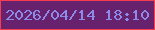 文字の大きさ：2、枠の色：f73c50、背景の色：67216d、文字の色：8c8beb 無料ブログパーツのブログ時計