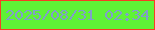 文字の大きさ：5、枠の色：f73d23、背景の色：5ff236、文字の色：819eca 無料ブログパーツのブログ時計