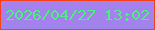 文字の大きさ：2、枠の色：f7401d、背景の色：a382ed、文字の色：4bef7c 無料ブログパーツのブログ時計
