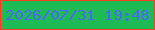 文字の大きさ：5、枠の色：f74023、背景の色：1eba55、文字の色：4868f9 無料ブログパーツのブログ時計